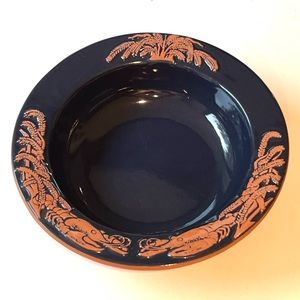 Rare FRANKOMA Cajun Classique Acadien Lobster Bowl Navy
